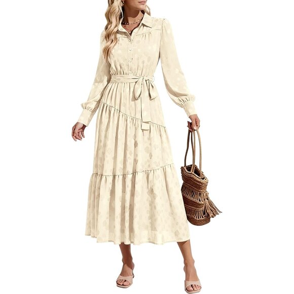 Elegant Women's Tiered Floral Maxi Dress - Perfect for Fall Gatherings